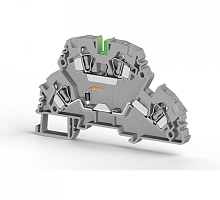 318 319, Клеммник 2-х ярусный пружинный, 4 мм.кв., с индикацией 24 VAC, (серый), YBK4-2 FLD 24VAC | код 0.0.0.3.18319 | KLEMSAN