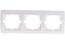 DERIY Рамка 3 поста горизонтальная белый | код 702-0200-148 | Lezard