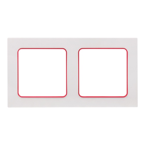Стокгольм Рамка 2-местная белая с линией цвета красный PROxima | код EXM-G-305-20 | EKF
