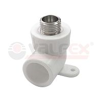 Угол с наружной резьбой (простое крепление) 25х1/2' (60/15) БЕЛЫЙ | код. 10121025-PRO | Valfex