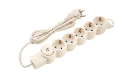 Фильтр сетевой 5х1.5м с/з с выкл 2кВт 10А/2 сл. кость Duwi 32570 3 фото 4