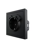 ZIMA Розетка с/з TC + USB разъем черный бархат LEZARD | код 704-4288-181TC | LEZARD