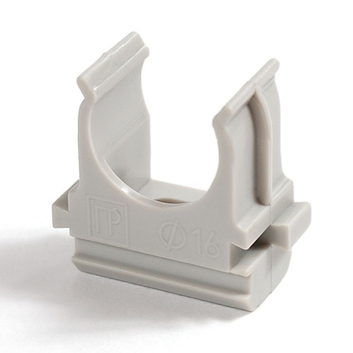 Крепеж-клипса для труб АБС-пластик в п/э d16 мм (100шт/2000шт уп/кор) Промрукав | код PR.02616 | ПРОМРУКАВ