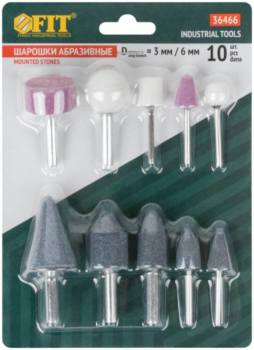 Шарошка абразивная по металлу большая и малая (уп.10шт) FIT 36466 фото 3