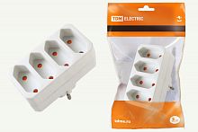 Блок на 4 гнезда 2П 2,5 А 250 B под плоскую вилку белый TDM | код SQ1806-0203 | TDM