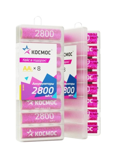 Аккумулятор R6 NI-MH 2800мА.ч 8b (уп.8шт) | код KOCR6NIMH2800mAh8B | КОСМОС