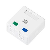 Коробка настенная, 2 порта, шторки, белый | код DR-512100 | Datarex
