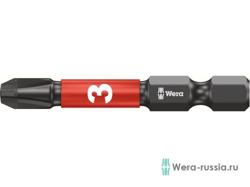 Бита ударная 851/4 IMP DC Impaktor PH, алмазное покрытие, хвостовик 1/4' E 6.3, PH 3 x 50 мм | код WE-057657 | Wera