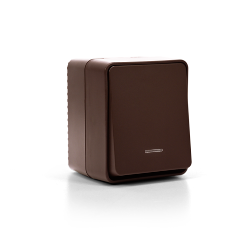 AtlasDesign PROFI IP54 О/У 1-клавишный ВЫКЛЮЧАТЕЛЬ с подсветкой 10 АХ, КОРИЧНЕВЫЙ | код ATN546013 | Systeme Electric фото 2
