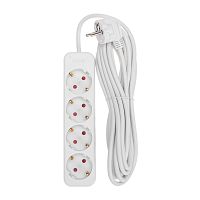 Удлинитель STANDARD 4 гнезда, 5м, 3х1,0мм?, с/з, белый REXANT | код 13-4027 | REXANT