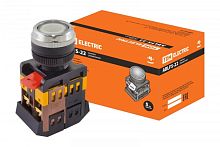 Кнопка ABLFS-22 прозрачн. d22мм неон/230В 1з+1р TDM | код SQ0704-0033 | TDM