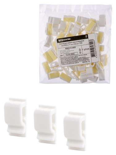 Клипса для кабеля самоклеящаяся тип R 8,5х17 мм (100шт) TDM | код SQ0516-0402 | TDM Клипса для кабеля самоклеящаяся тип R 8,5х17 мм (100шт) TDM | код SQ0516-0402 | TDM