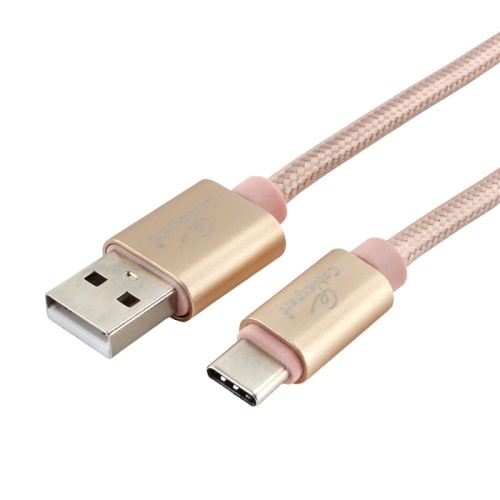 Кабель USB 2.0 Cablexpert CC-U-USBC02Gd-3M, AM/TypeC, серия Ultra, длина 3м, золотой, блистер | код CC-U-USBC02Gd-3M | Cablexpert