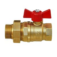 Кран шаровой американка 3/4' А31/1 НГ прямой бабочка PN40 | код БАЗ.А.А31.1.20.НГ.40 | БАЗ