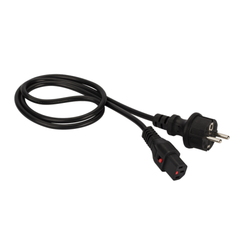 Шнур питания с блокировкой C13-Schuko прямая, 3х0.75, 220В, 10А, черный, 1.5 метра | код LAN-PP13L/SH-1.5-BK | LANMASTER