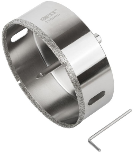 Коронка кольцевая по керамограниту камню и кафелю алмазная с центровочным сверлом 110х70мм FIT 16231 фото 2