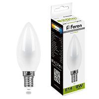 Лампа светодиодная LED 9вт Е14 белый матовая свеча FILAMENT | код 25957 | Feron
