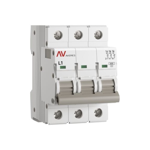Выключатель автоматический AV-6 3P 1A (L) 6kA EKF AVERES | код mcb6-3-01L-av | EKF
