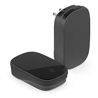 Звонок электрический беспроводной (клавиша и база в розетку) радиочастотный 433мГц черн. DB-380 FERON 48945