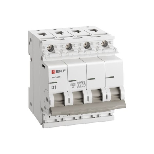 Автоматический выключатель ВА 47-63N 4P 1А (D) 4,5 кА PROXIMA EKF | код M634401D | EKF фото 3