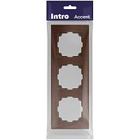 Рамка для розеток и выключателей Intro Accent 6-503-10 на 3 поста, СУ, венге | код Б0063794 | ЭРА