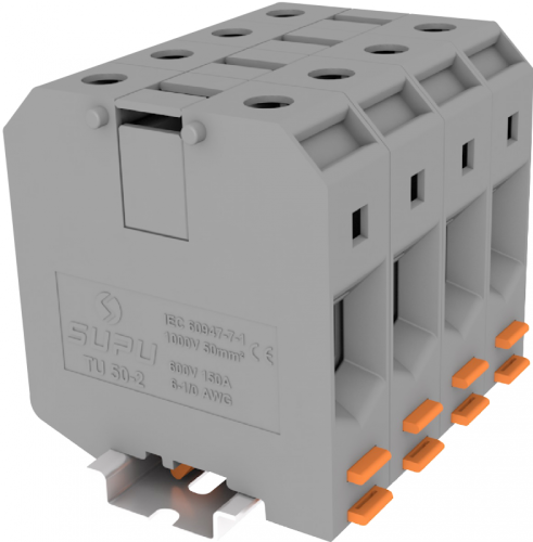 TU50-2-GY Клемма TU 1-1 проходная винтовая, сеч.50мм2, сер., шт | код TU50-2-GY | SUPU