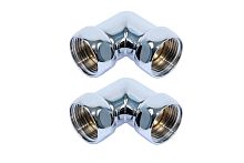 Комплект соединений для полотенцесушителя угловой гайка/гайка 1'х1' хром | код 4627201607096 | ДВИН