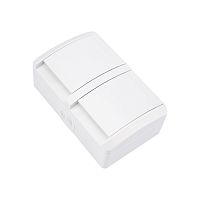 Блок горизонтальный 2 розетки (керамика) INDUSTRIAL IP54 с заземлением, о/у, белый KRANZ | код KR-78-0803 | KRANZ