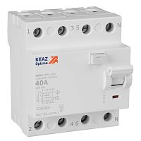 Выключатель дифференциального тока (УЗО) без защиты от сверхтоков 4П 40А 30мА AС 4,5кА OptiDin DM63-4240-AC-4,5-УХЛ4 | код 343892 | КЭАЗ