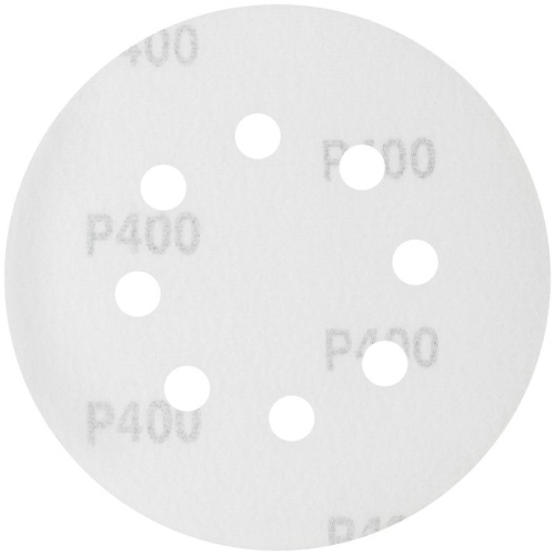 Круги шлифовальные с отверстиями (липучка), алюминий-оксидные, 125 мм, 5 шт Р 400 | код 39791 | FIT фото 2