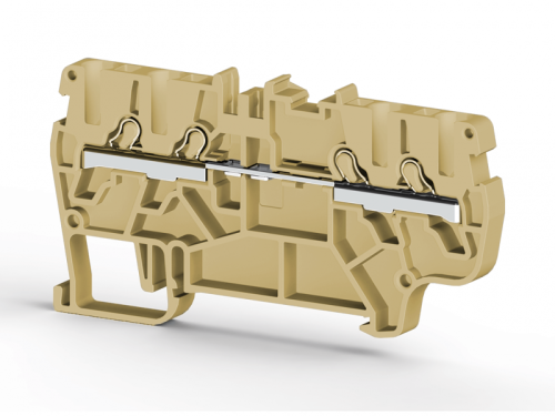 307 380, Клеммник пруж.быстрозажимной (Push in), 4-х выводной, 2,5мм.кв., (бежевый), PYK 2,5С | код 0.0.0.3.07380 | KLEMSAN