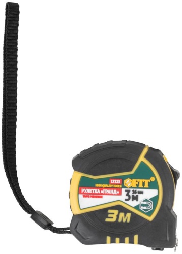 Рулетка Гранд 3мх16мм калибр. лента; нейлон. покрытие; магн. крючок; двойной стопор; прорезиненный корпус FIT 17323 фото 2 Рулетка Гранд 3мх16мм калибр. лента; нейлон. покрытие; магн. крючок; двойной стопор; прорезиненный корпус FIT 17323 фото 2