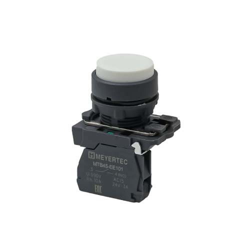 Кнопка выступающая белая, 1NO, IP65, пластик MTB5-AL11 | код 137230 | MEYERTEC