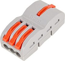 FD-13 Клемма проходная универ. строительно-монтажная с рычаж. 1-3-проводная 0.08-2.5мм2, шт | код FD-13 | SUPU