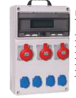 Корпус промышленного щита с розетками (6x3P+N+T 32A/380V), пластик | код CP6077 | CETINKAYA PANO