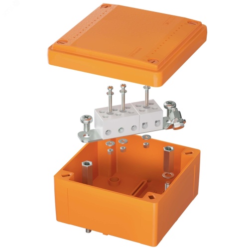 Коробка пластиковая FS с гладкими стенками и клеммниками IP56 100х100х50мм 5р 450V 20A 10мм.кв | код FSB10510 | DKC Коробка пластиковая FS с гладкими стенками и клеммниками IP56 100х100х50мм 5р 450V 20A 10мм.кв | код FSB10510 | DKC