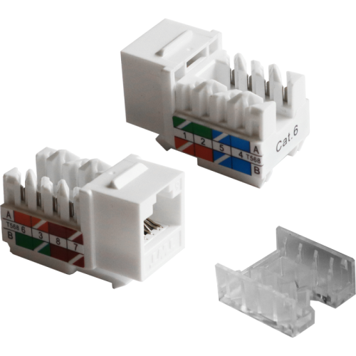 Модуль Keystone RJ45, Cat.6, UTP, 90 градусов, белый | код TWT-OK45UTP/6-WH | TWT