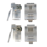 Коннектор RJ12 д/кабеля 2-ух контактный, 100 шт. | код TWT-PL12-6P2C/100 | TWT