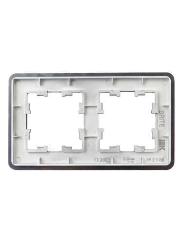 BRITE Рамка 2-мест. РУ-2-1-Бр металл титан RE IEK | код BR-M22-M-01-K48 | IEK фото 4 BRITE Рамка 2-мест. РУ-2-1-Бр металл титан RE IEK | код BR-M22-M-01-K48 | IEK фото 4