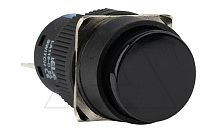 Кнопка плоская LA115-C, возврат, черная, круглая, без подсветки, 1NO+1NC, 16mm, IP40 | код LA115-C-11A/K | GQELE