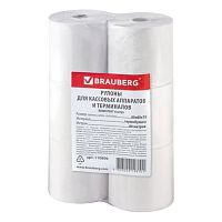 Чековая лента ТЕРМОБУМАГА 80 мм (диаметр 80 мм, длина 80 м, втулка 18 мм) КОМПЛЕКТ 6 шт., BRAUBERG, 110896 | код 110896 | BRAUBERG