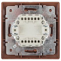 Выключатель Intro Plano 1-104-10 двухклавишный, 10А-250В, IP20, СУ, венге | код Б0053769 | ЭРА