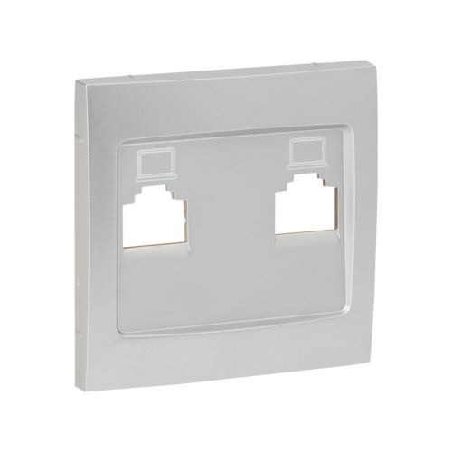 Валенсия лицевая панель розетки RJ-45 1-местная сталь PROxima | код ESK01-L-035-30 | EKF