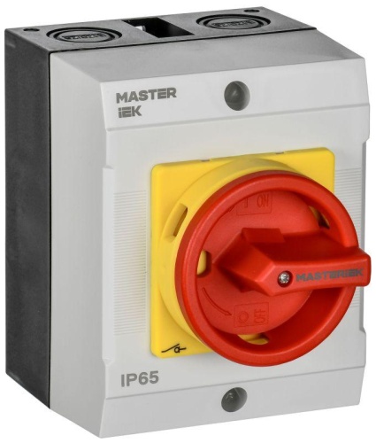 Переключатель кулачковый в боксе закрытая рукоятка аварийная 16А схема 90 | код MI-CS22-016-090 | IEK