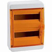 Распределительный шкаф OptiBox P, 24 мод., IP65, навесной, пластик, прозрачная оранжевая дверь |  код. 117972 |  КЭАЗ