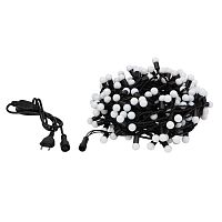 Гирлянда Мультишарики 17,5 мм, 20 м, черный ПВХ, 200 диодов, белый | код 303-505 | Neon-Night