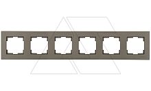 Rita - Рамка 6 постов, горизонтальный монтаж, дымчатый | код 2220-800-1695 | Mutlusan