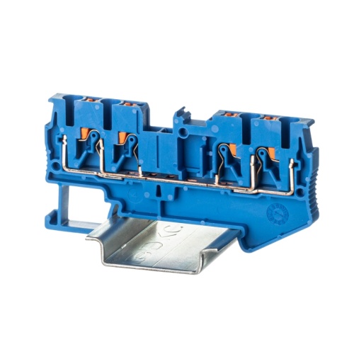 Клемма проходная, зажим push-in, 4 точки подключения, 2.5 кв.мм, синяя | код VPR-2.5-QUATTRO-BU | DKC Клемма проходная, зажим push-in, 4 точки подключения, 2.5 кв.мм, синяя | код VPR-2.5-QUATTRO-BU | DKC