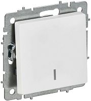 Выключатель проходной 1-кл. СП BRITE ВС10-1-7-БрАБ 10А с индикацией механизм арктич. бел. IEK BR-V12-1-10-K91