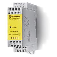 Модульное электромеханическое реле безопасности (реле с принудительным управлением контактами) SIL2, 3NO+1NC 6A, контакты AgSnO2, катушка 120В AC, безвинтовые клеммы, ширина 22.5мм, степень защиты IP20 | код 7S1481204310PAS | FINDER